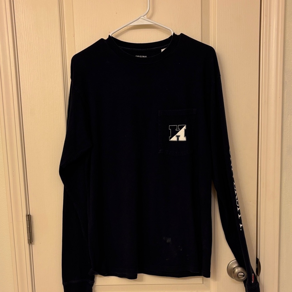 Johns Hopkins University  Men's Navy Long Sleeve Tee with Pocket